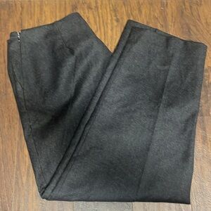 Sandro | Paris Grey Charcoal Wool Tapered Trousers Side Zip High Rise 34